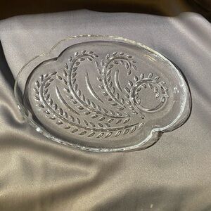 Vintage Federal Glass Homestead Glass Snack Plate Wheat Pattern